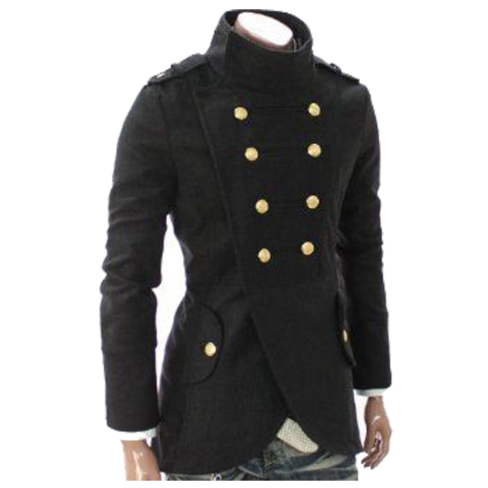 Double breasted clearance military coat mens